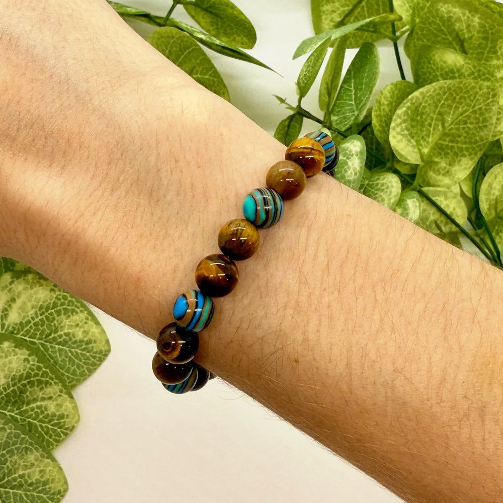 Blue Malachite Tiger's Eye Bracelet