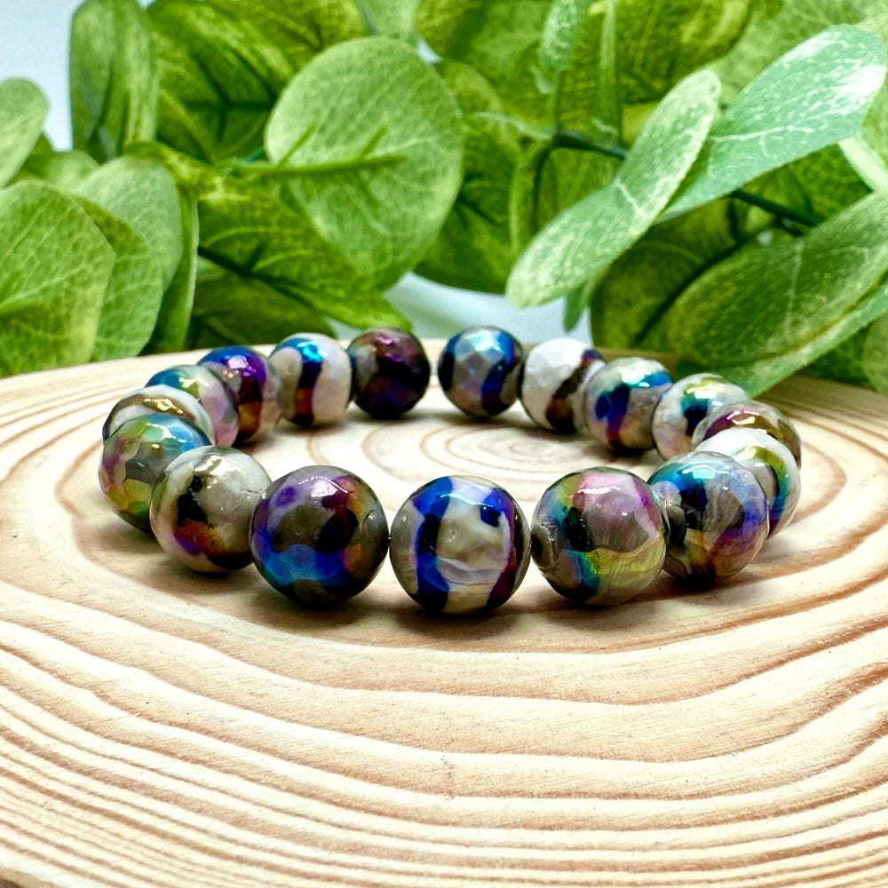 Zebra-Striped Agate Bracelet
