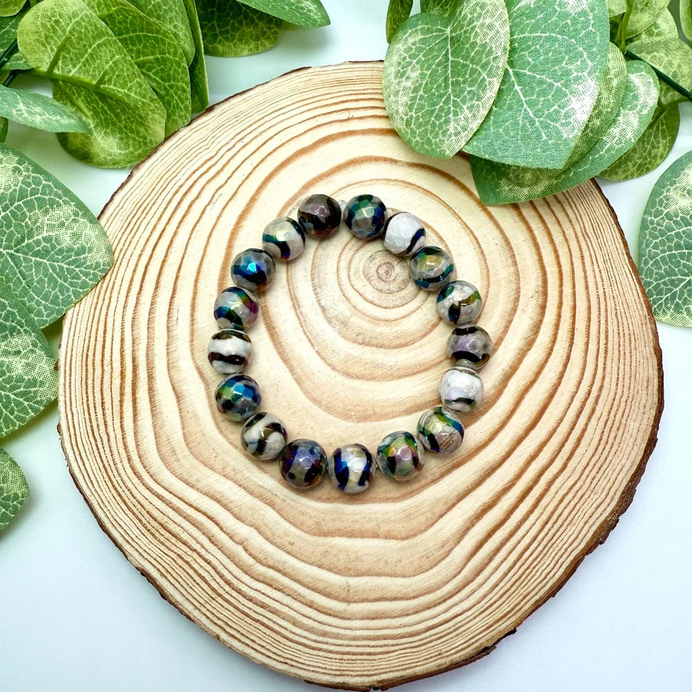 Zebra-Striped Agate Bracelet