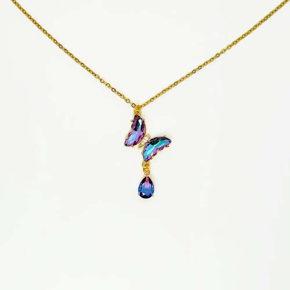 Preorder Crystal Butterfly Y Necklace