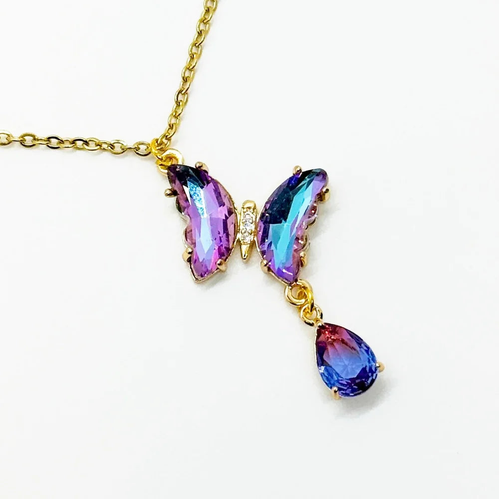 Preorder Crystal Butterfly Y Necklace