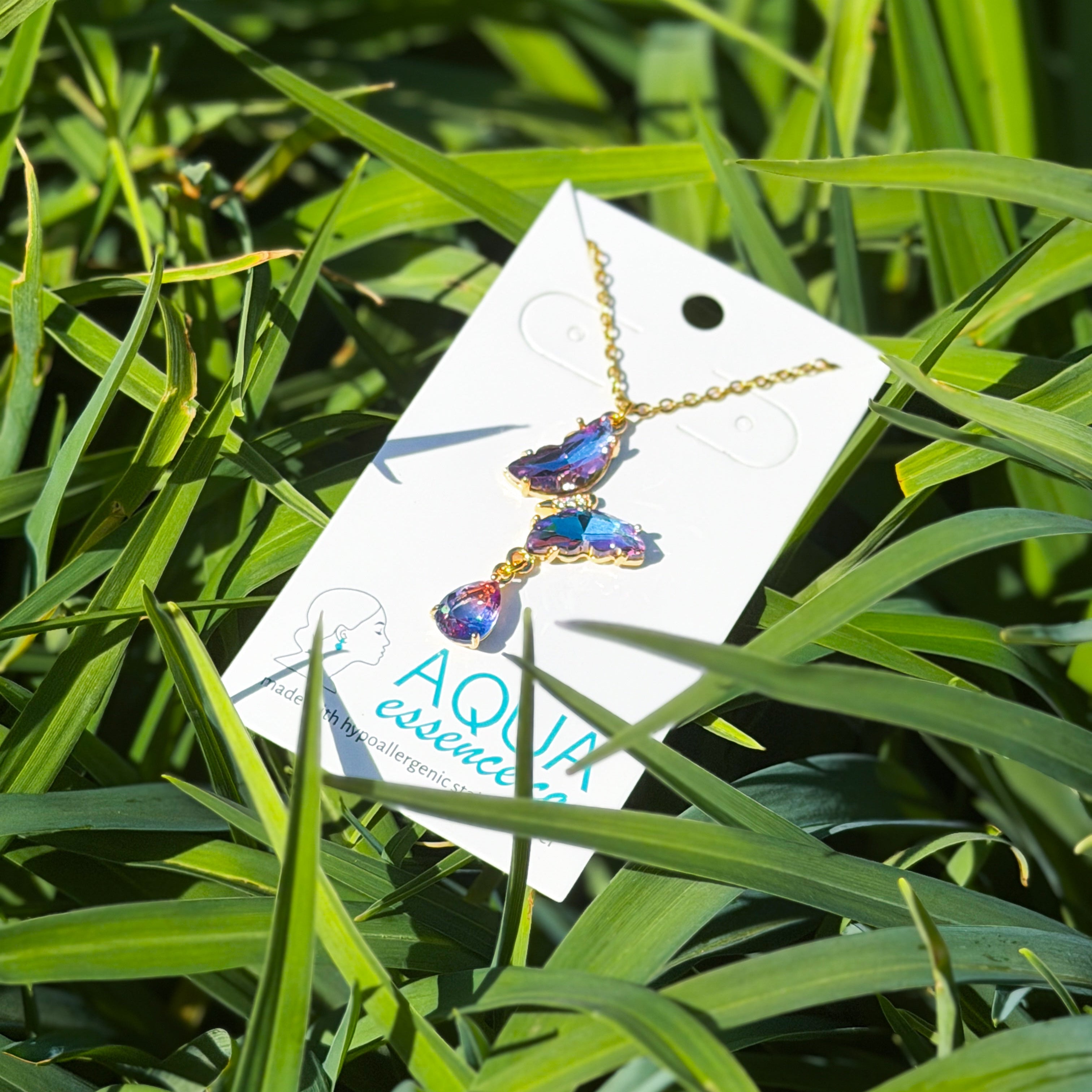 Crystal Butterfly Y Necklace