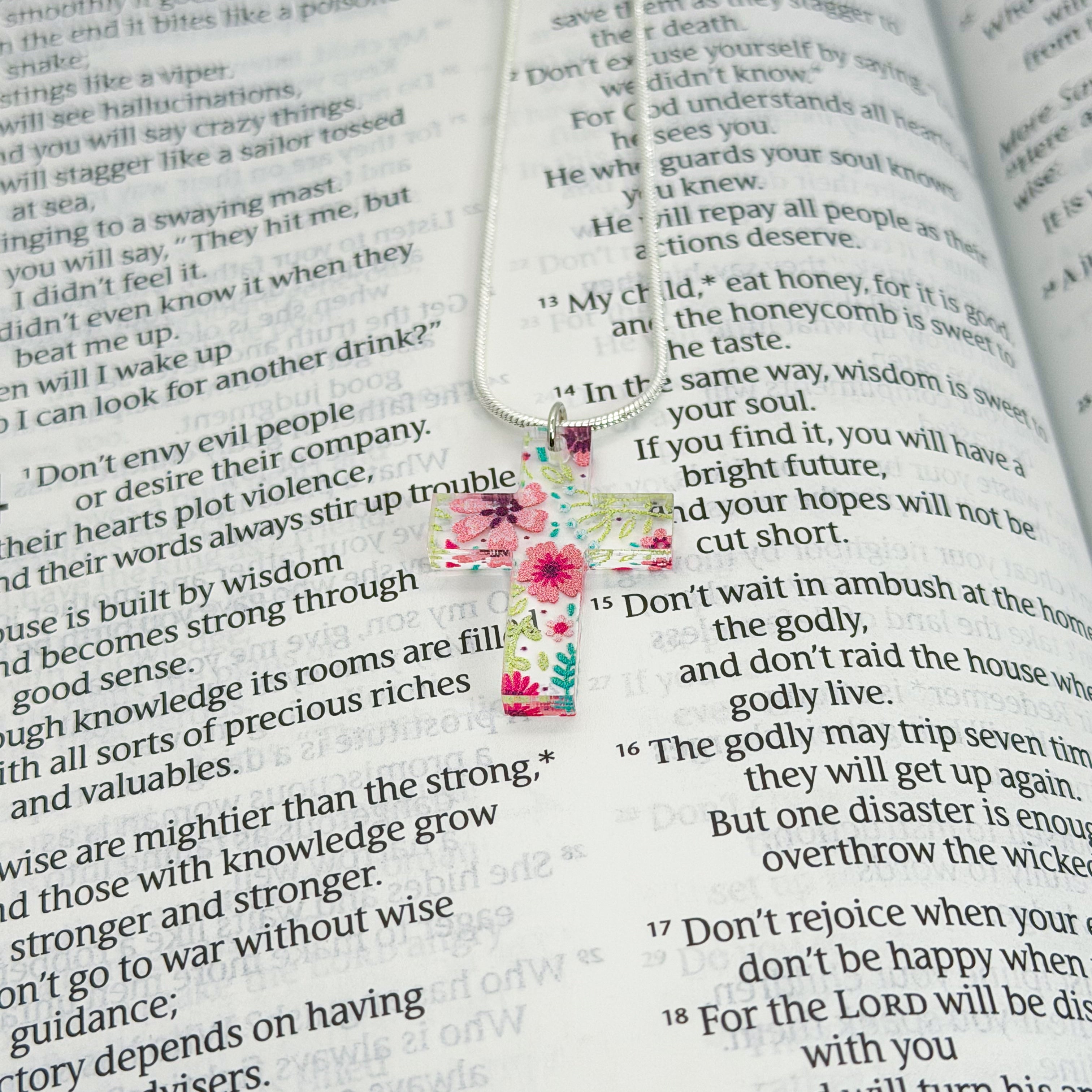 Floral Cross Necklace