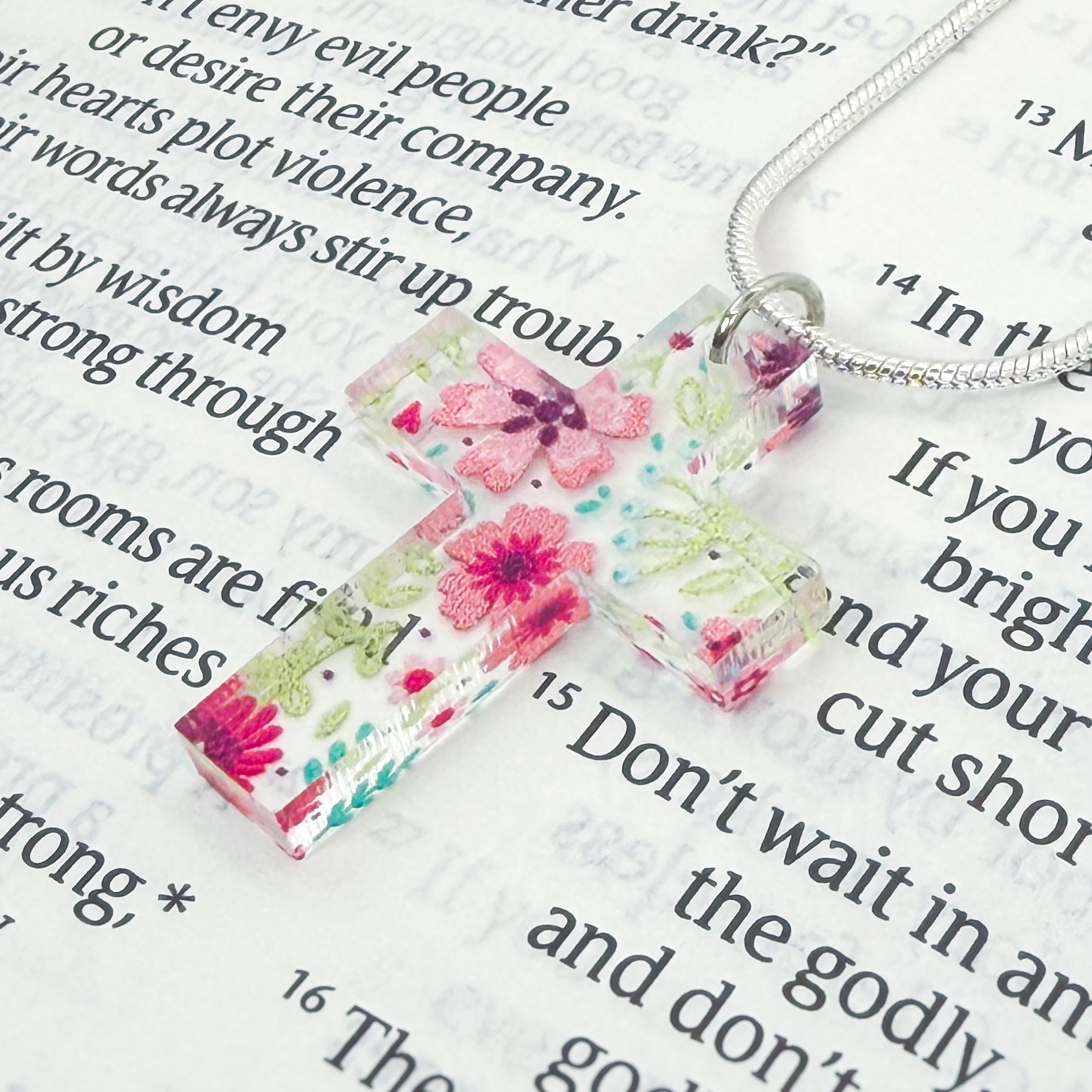 Floral Cross Necklace