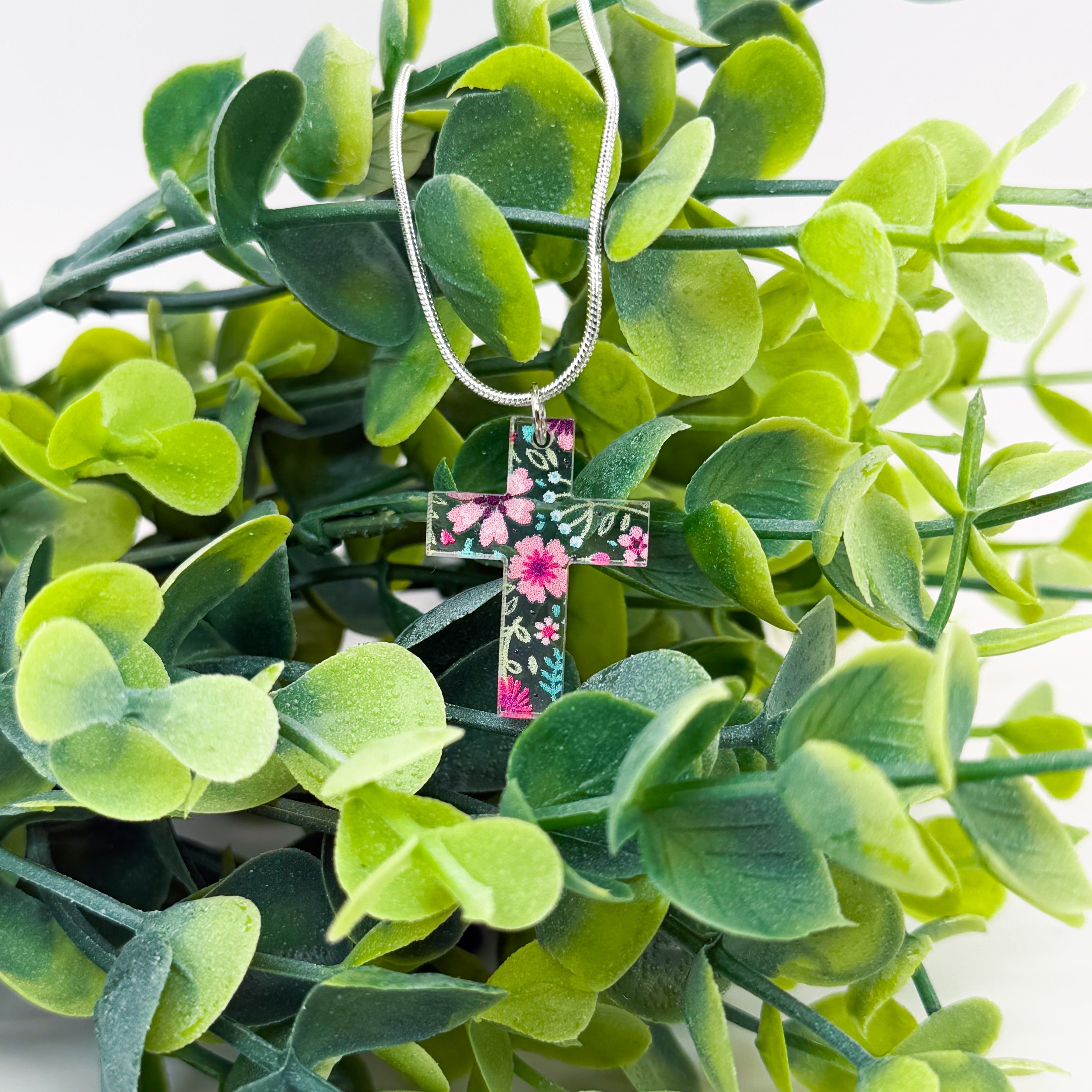 Floral Cross Necklace