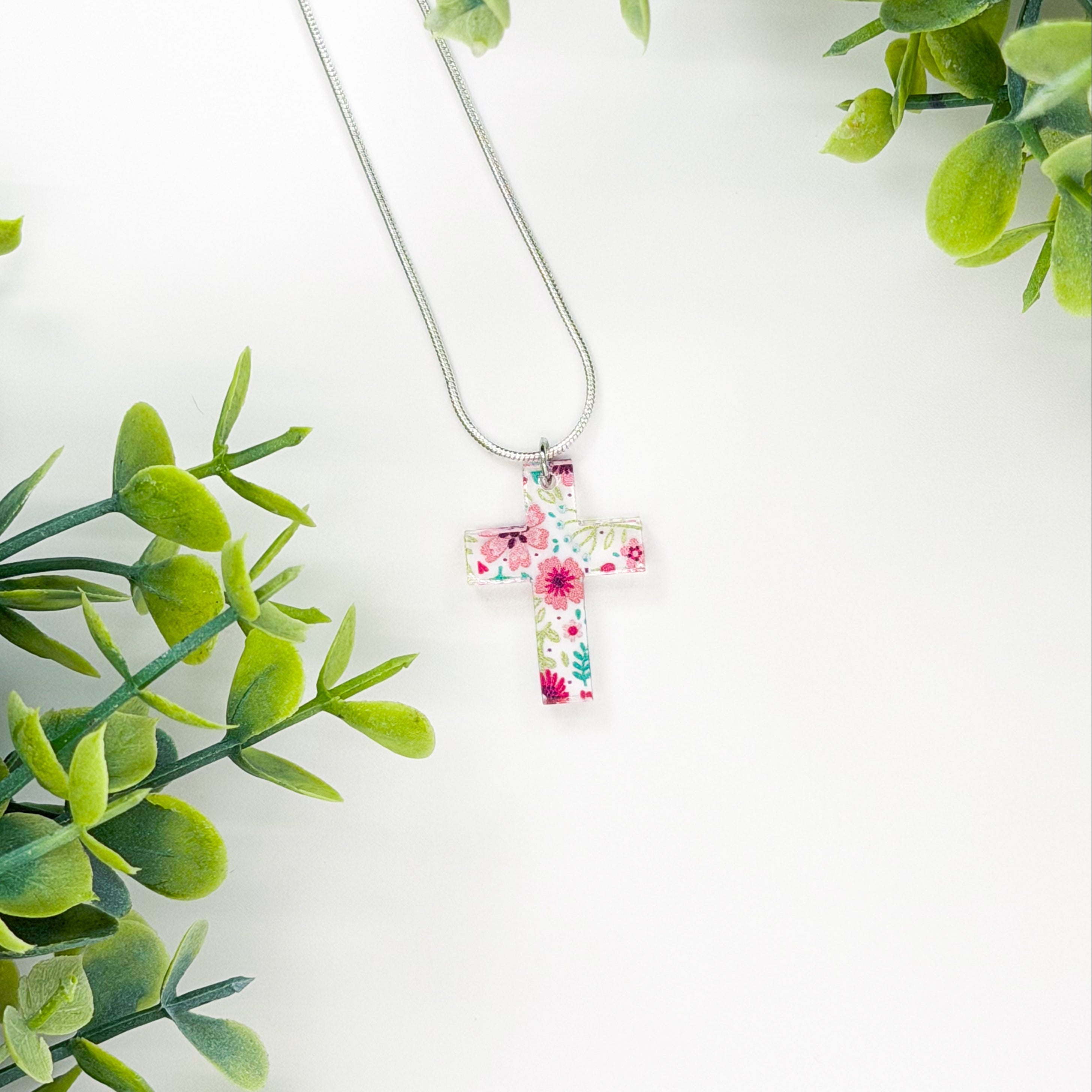 Floral Cross Necklace