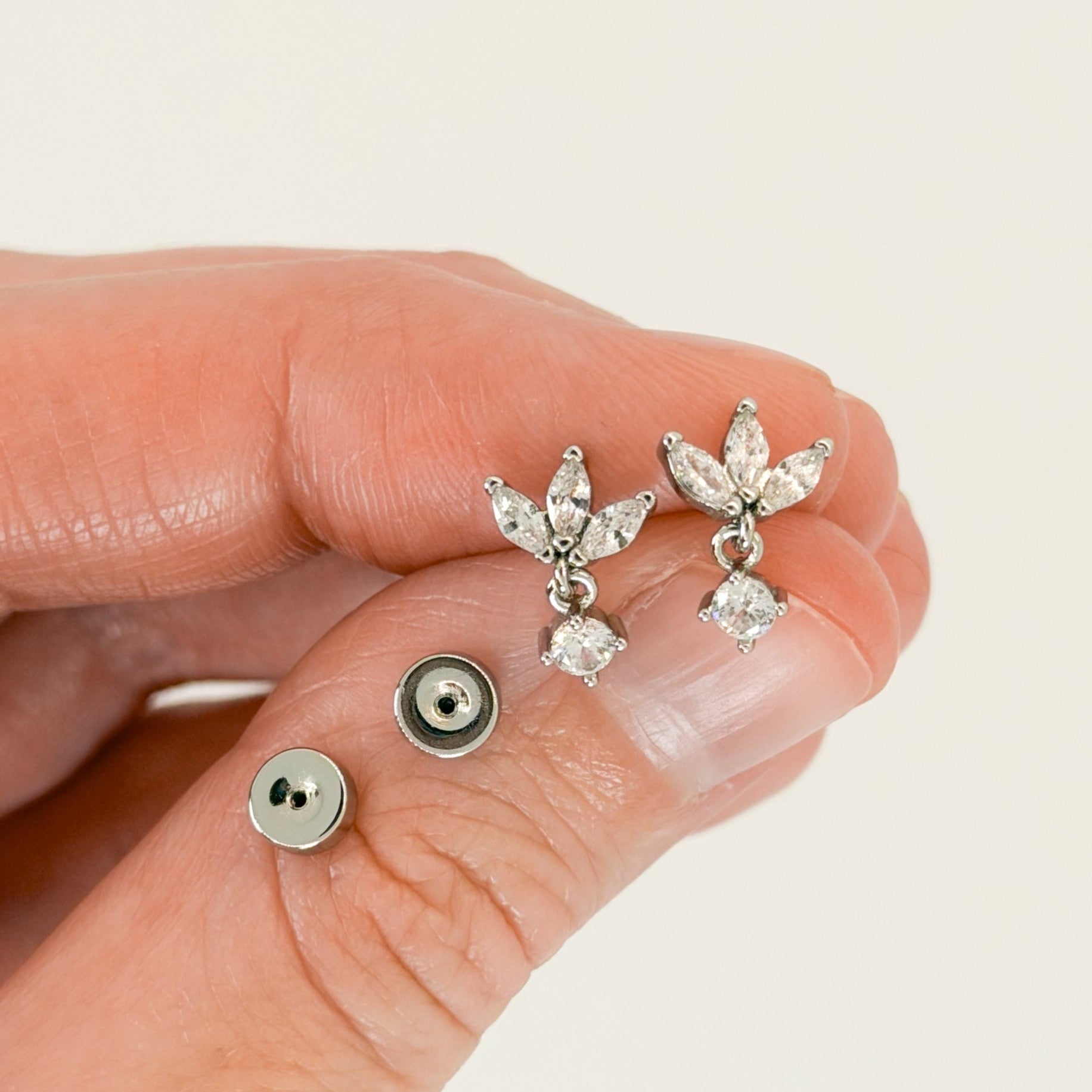 Flat Back Dainty Drop Studs