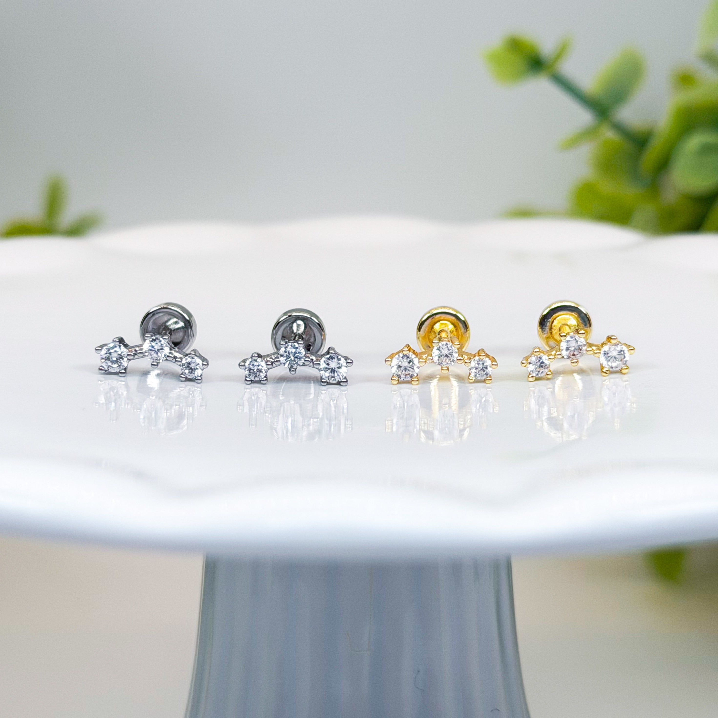 Flat Back Ear Climber Studs