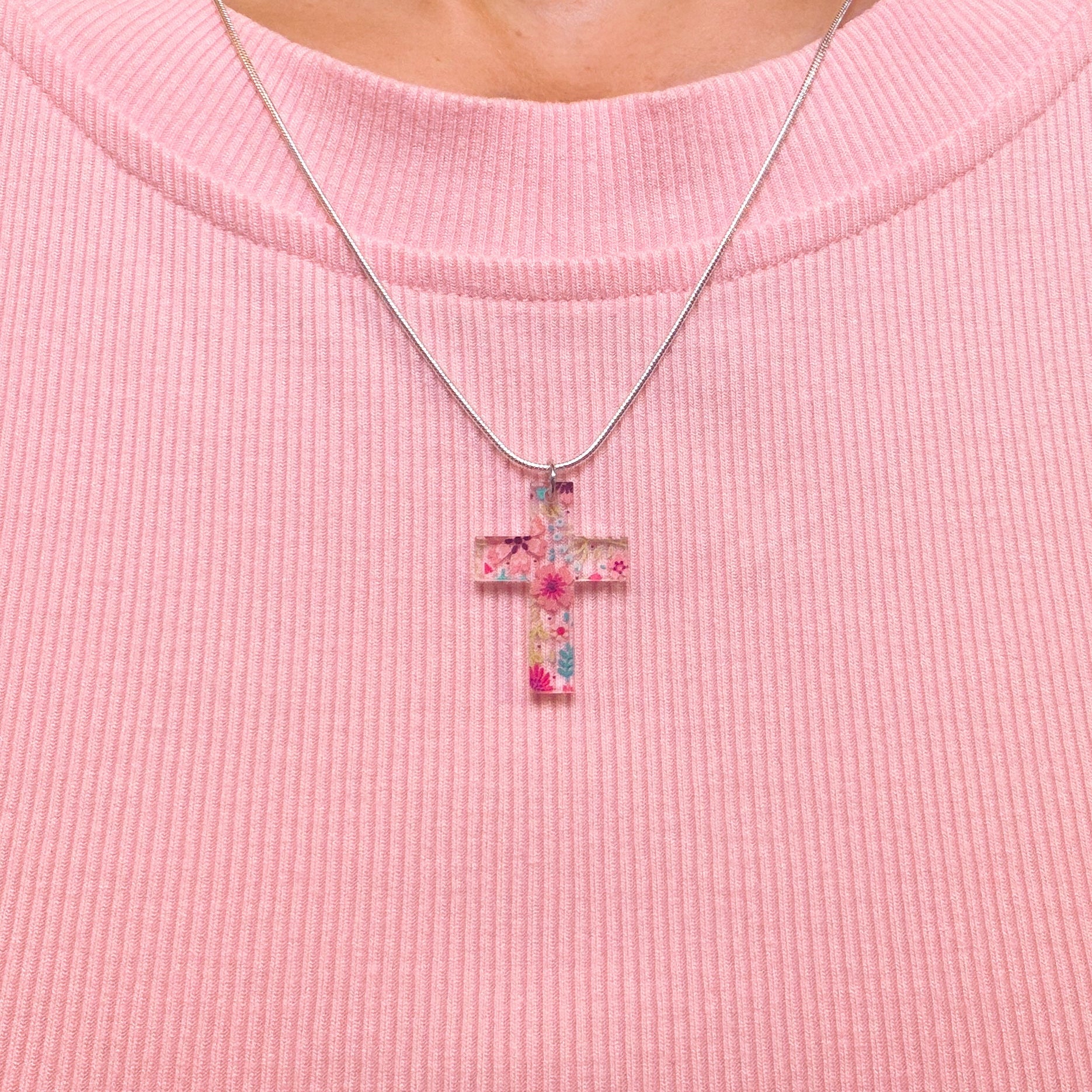 Floral Cross Necklace