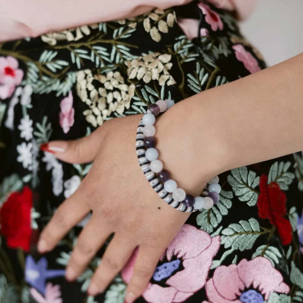 Amethyst Aquamarine Rose Quartz Bracelet