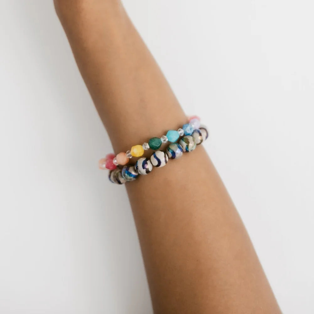 Zebra-Striped Agate Bracelet