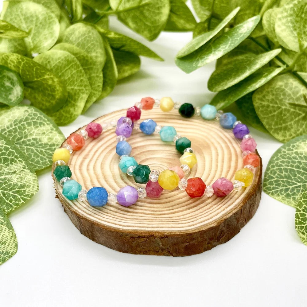Dyed Rainbow Quartz Bracelet