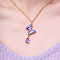Crystal Butterfly Y Necklace