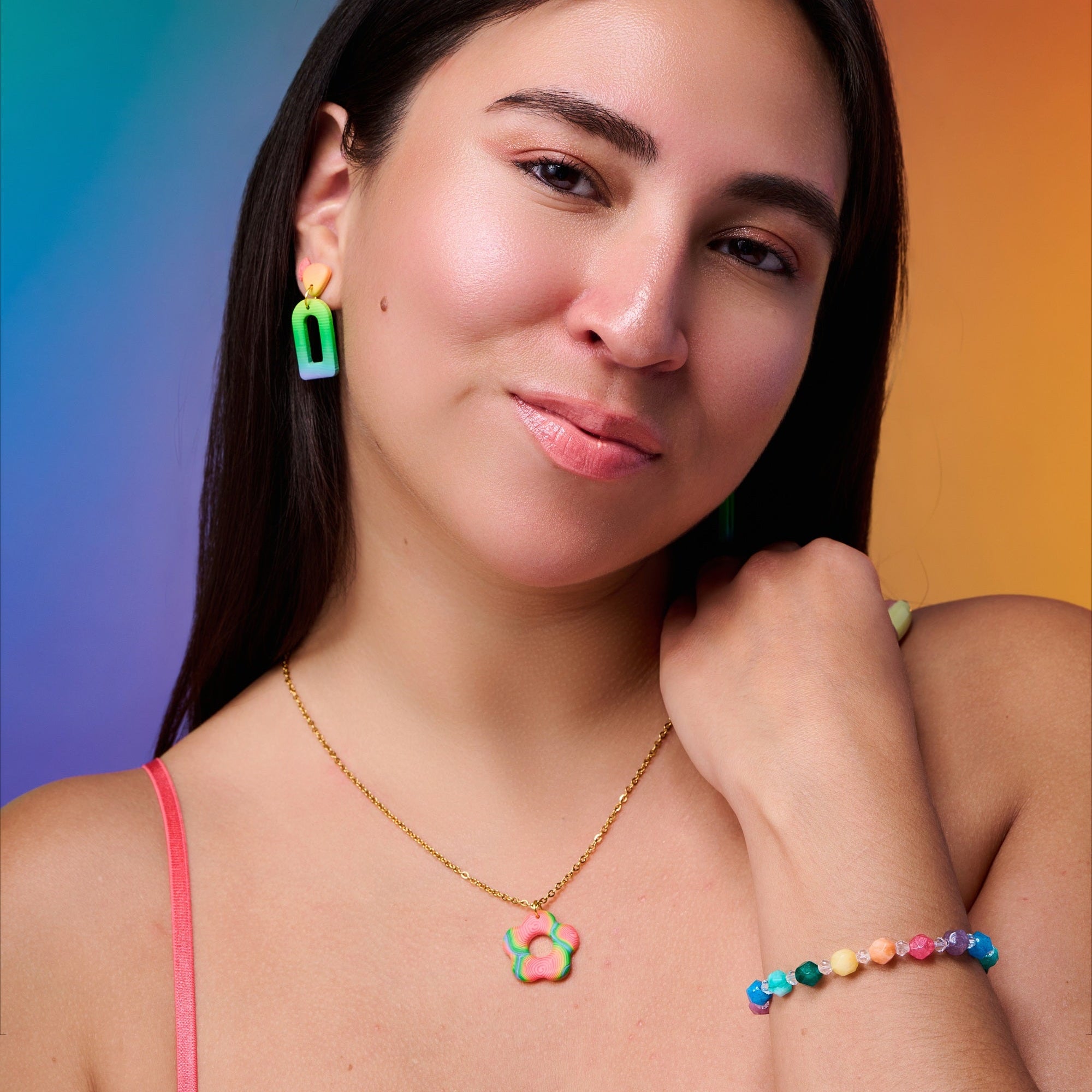 Dyed Rainbow Quartz Bracelet