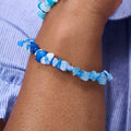 Aquamarine Blue Quartzite Chips Bracelet