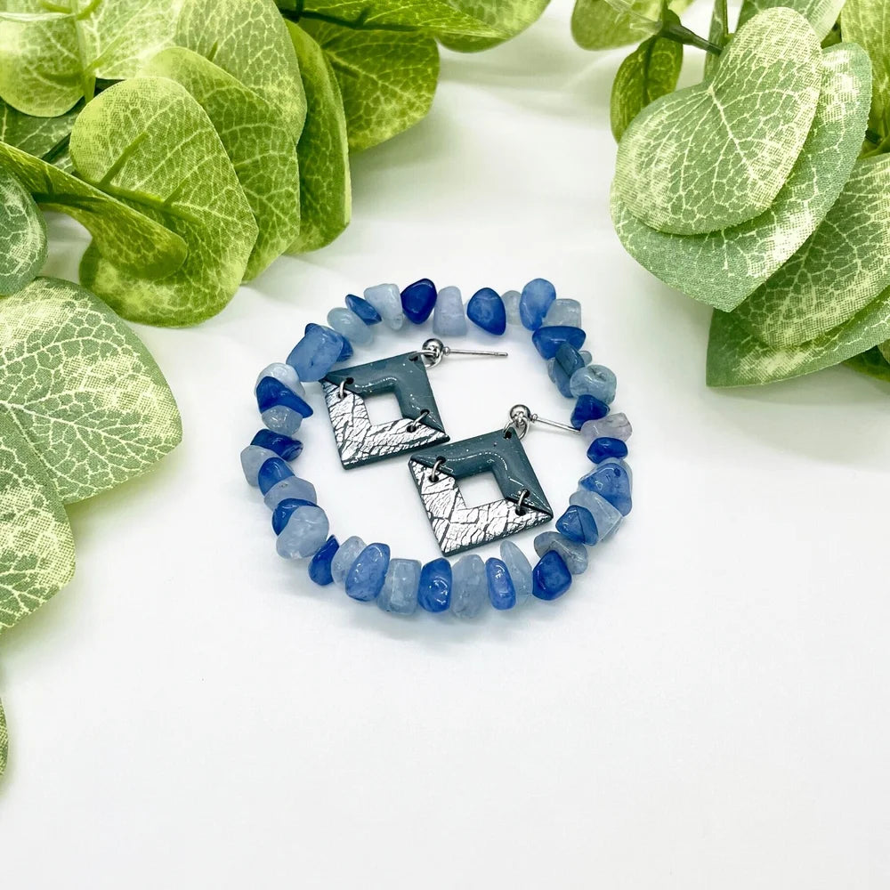Aquamarine Blue Quartzite Chips Bracelet