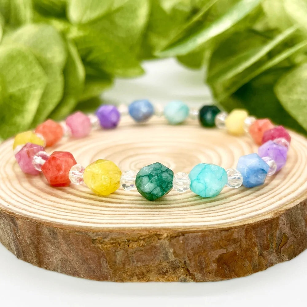 Dyed Rainbow Quartz Bracelet